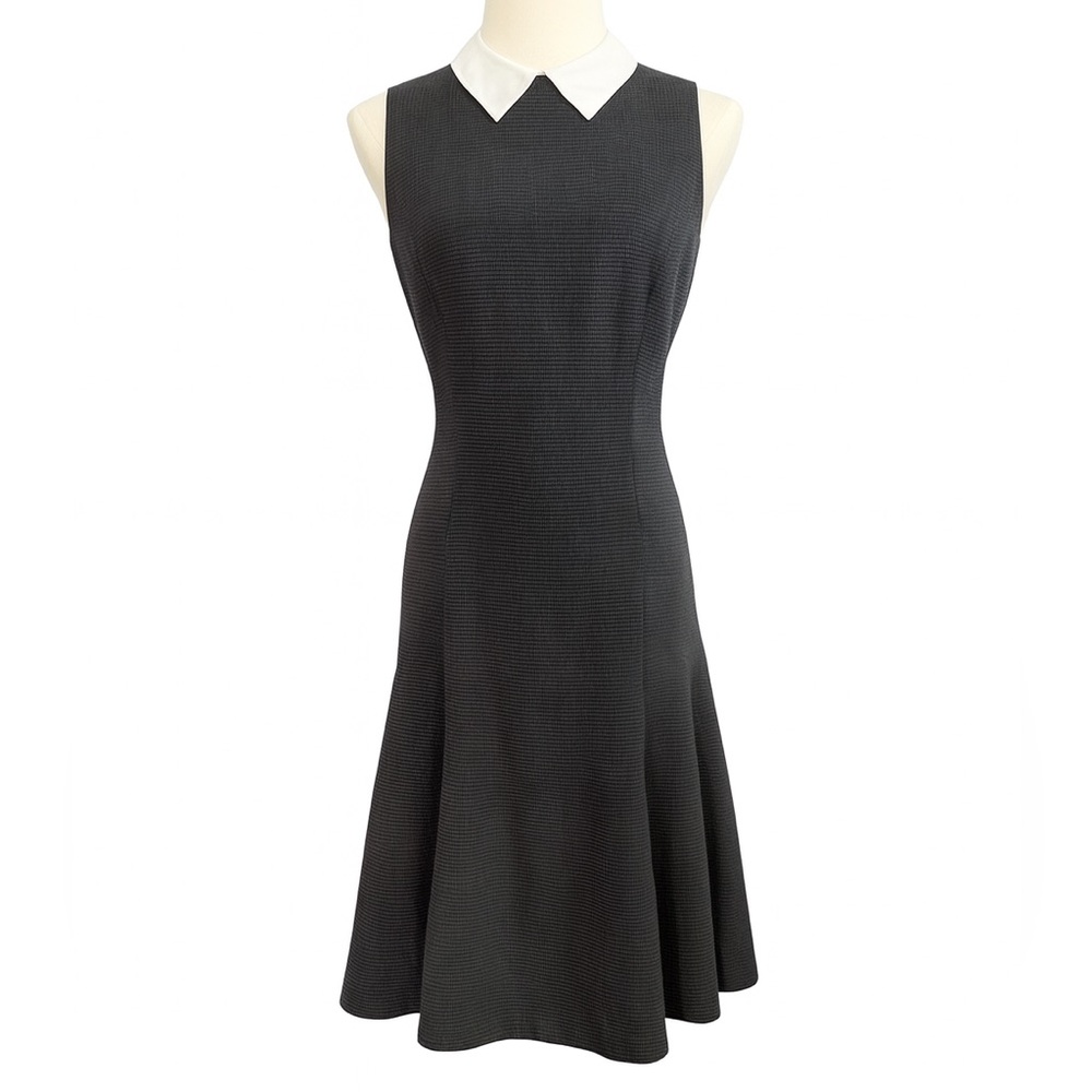 Lauren Ralph Lauren Black Midi Dress with White Collar